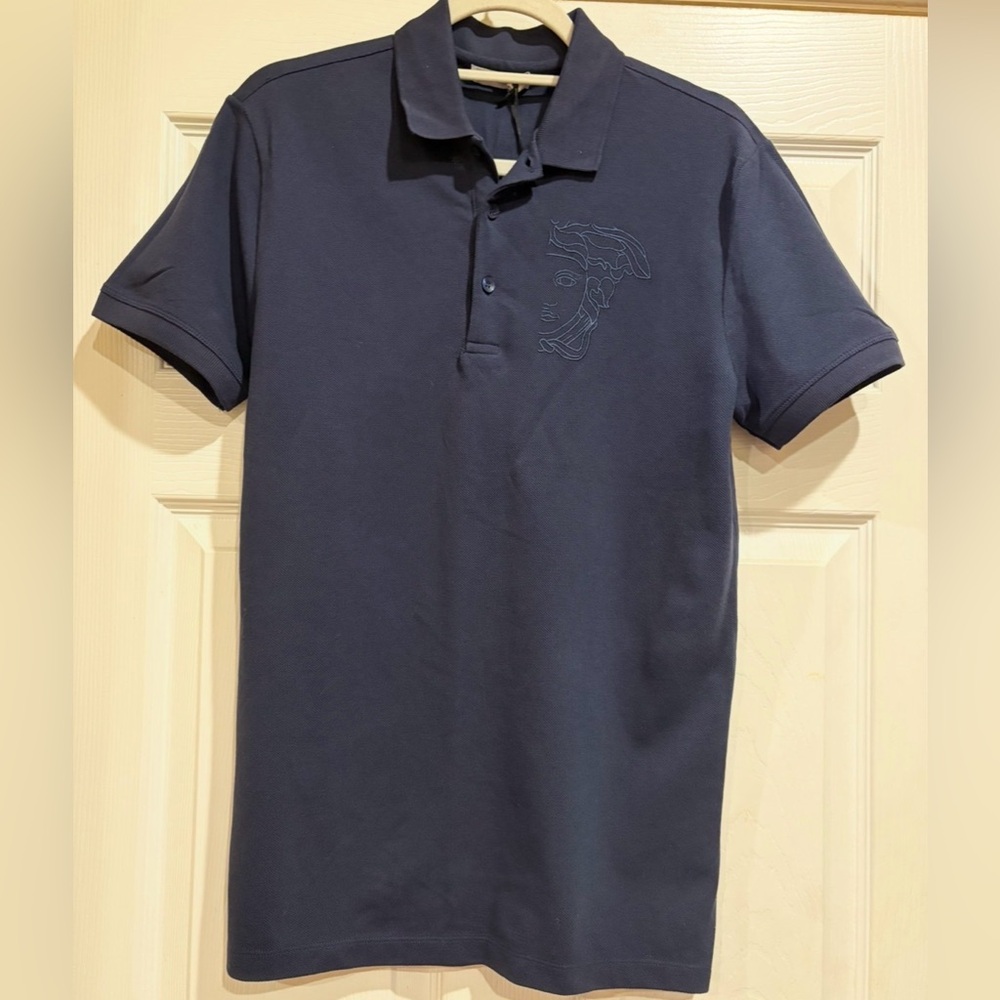Versace Collection Men's Blue Short Sleeve Polo
